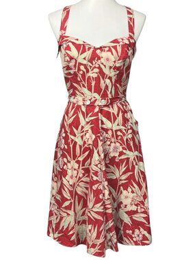 RRL Double RL Ralph Lauren Dress Womens Medium Floral Hawaiian Red